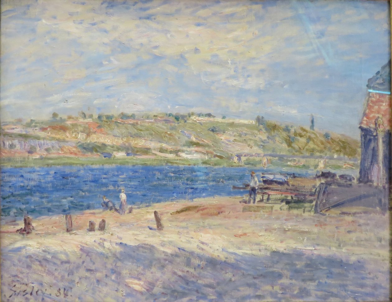 Riverbank ved Saint-Mammès av Alfred Sisley