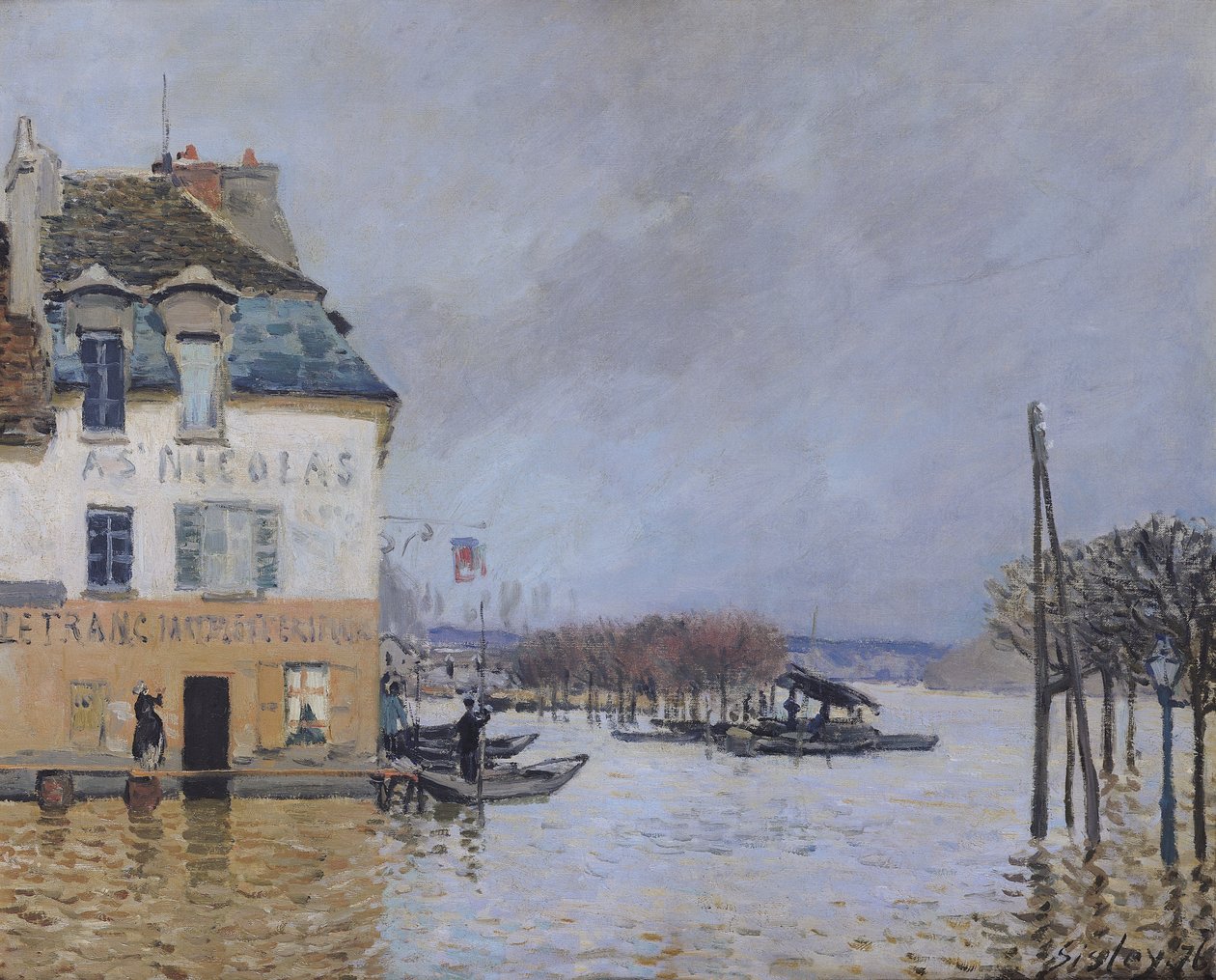 Flommen ved Port-Marly, 1876 av Alfred Sisley