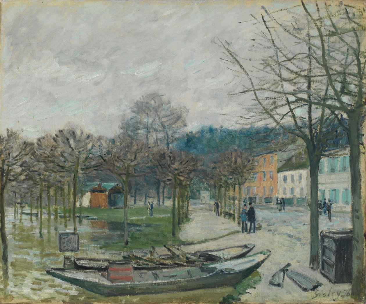 Flommen ved Port-Marly, 1876 av Alfred Sisley