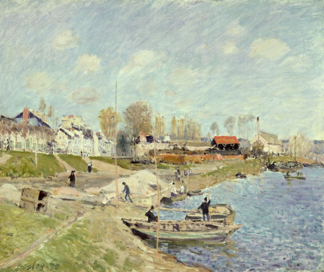 Kaien ved Sable nær Port-Marly, 1875 av Alfred Sisley
