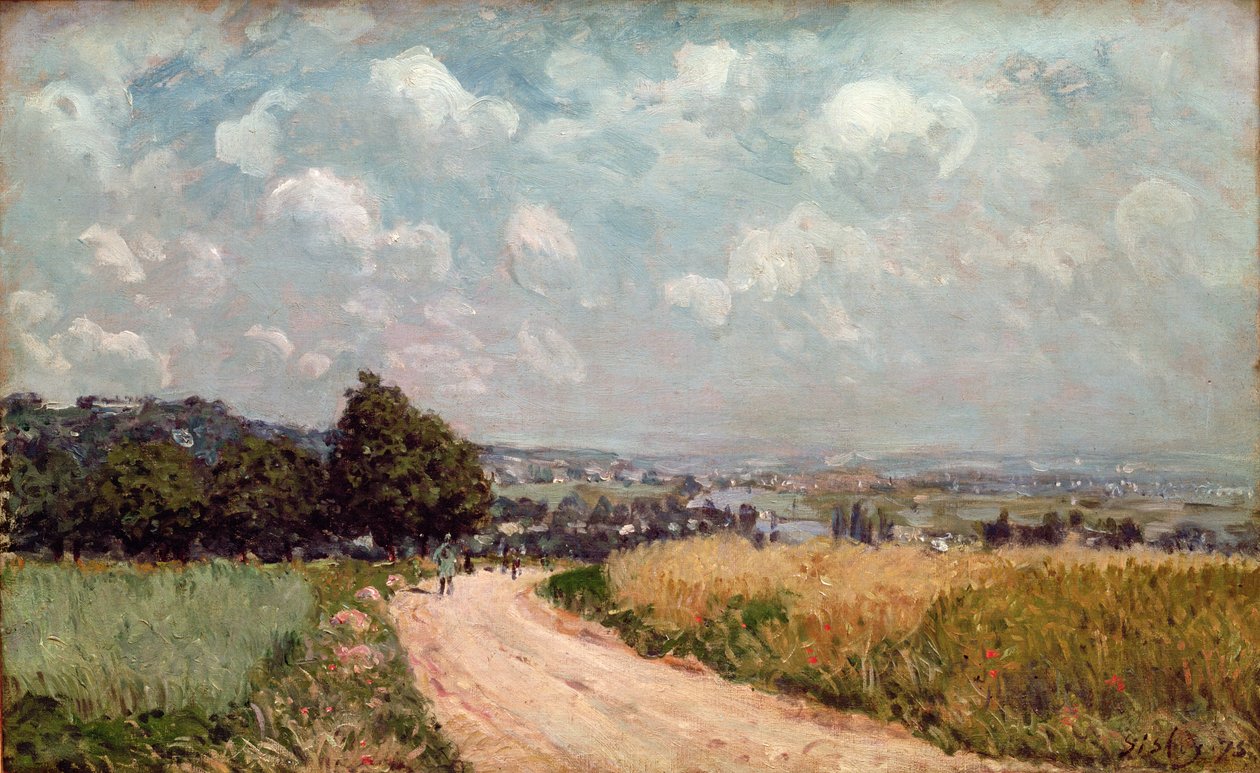 Turning Road eller, utsikt over Seinen, 1875 av Alfred Sisley