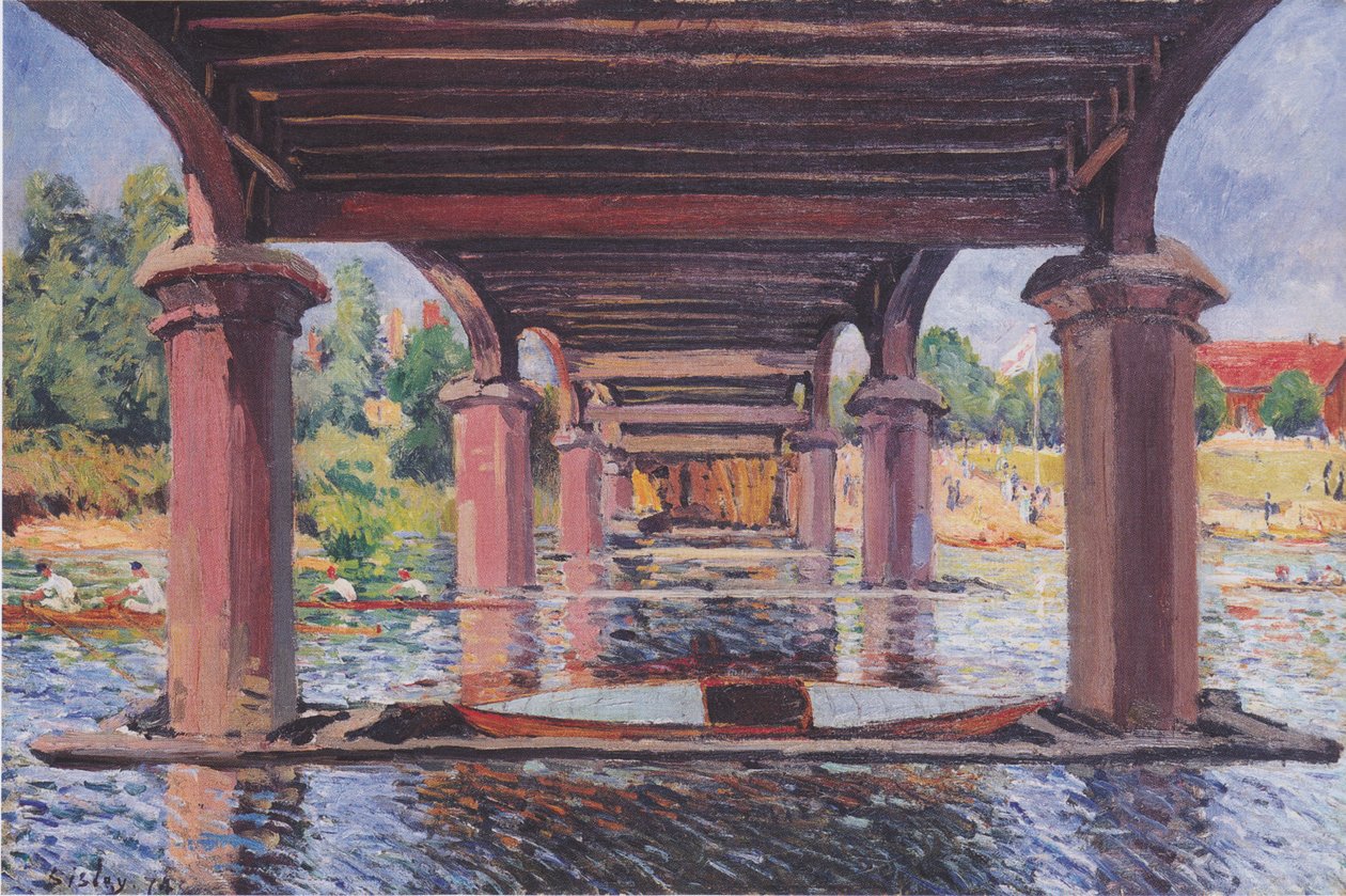 Under broen ved Hampton Court av Alfred Sisley