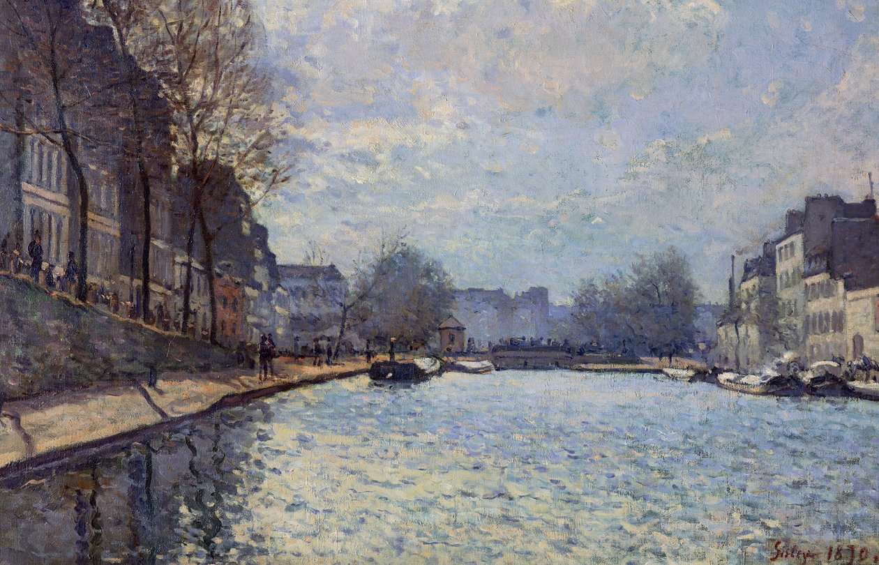 Utsikt over Canal Saint-Martin, Paris, 1870 av Alfred Sisley