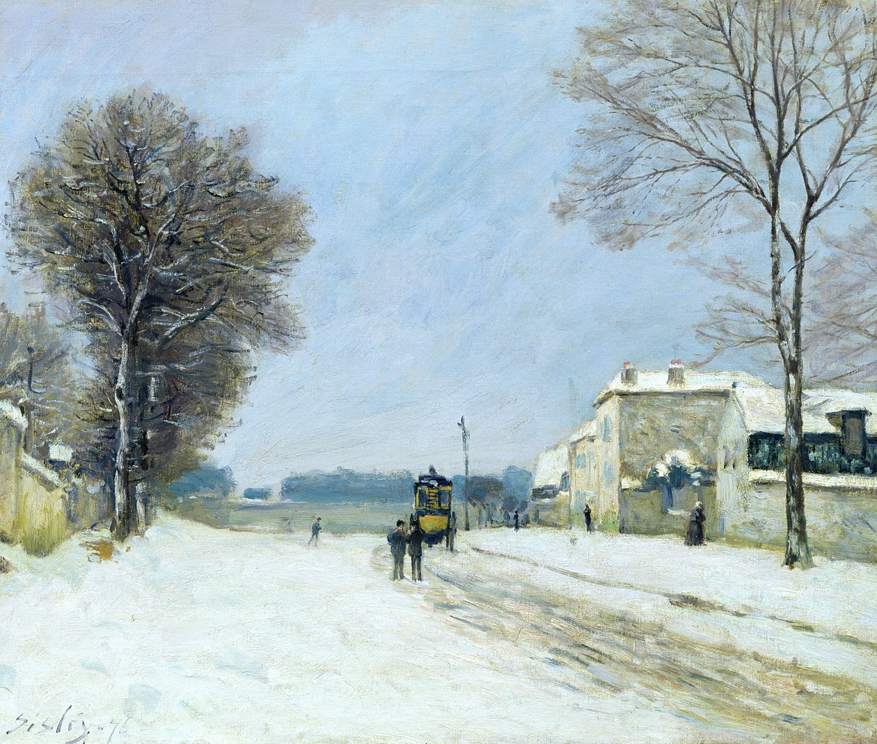 Vinter, snøeffekt, 1876 av Alfred Sisley