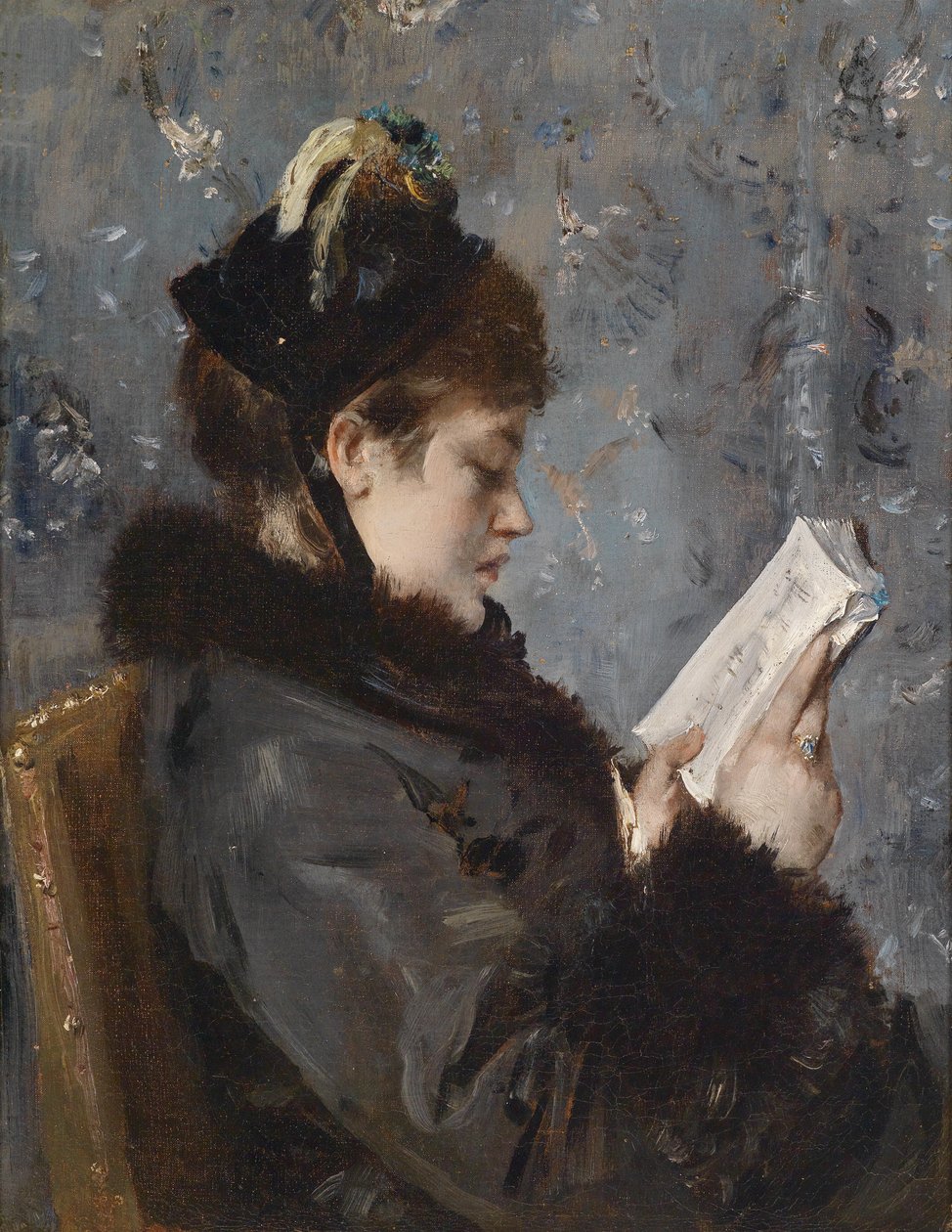 Lese ung dame av Alfred Emile Stevens