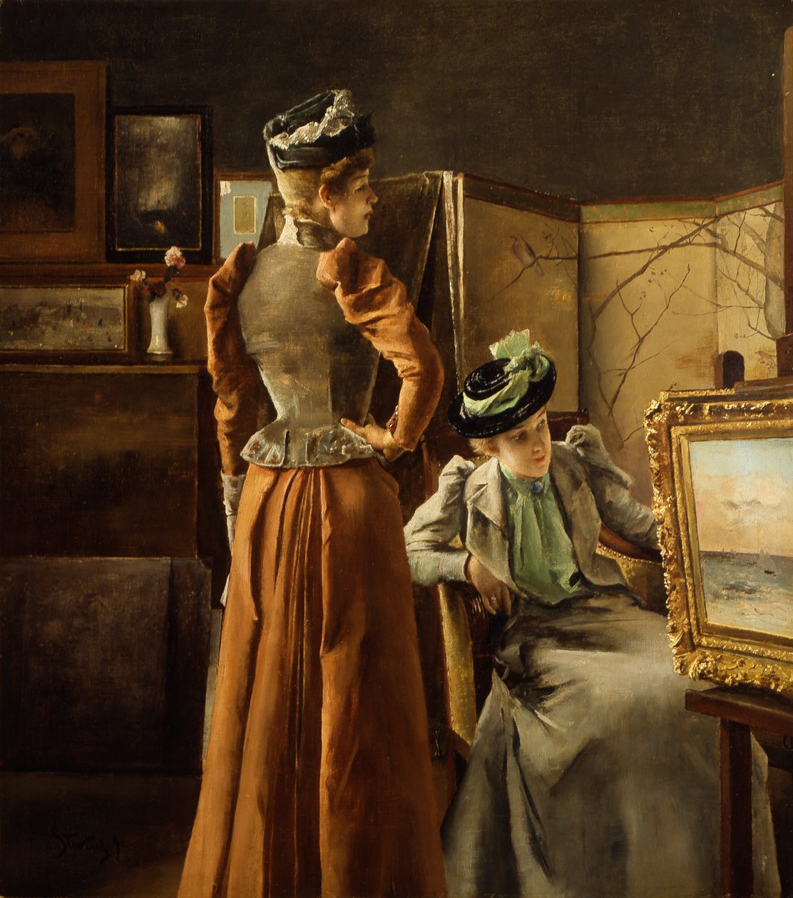 Besøk i Studio av Alfred Emile Stevens