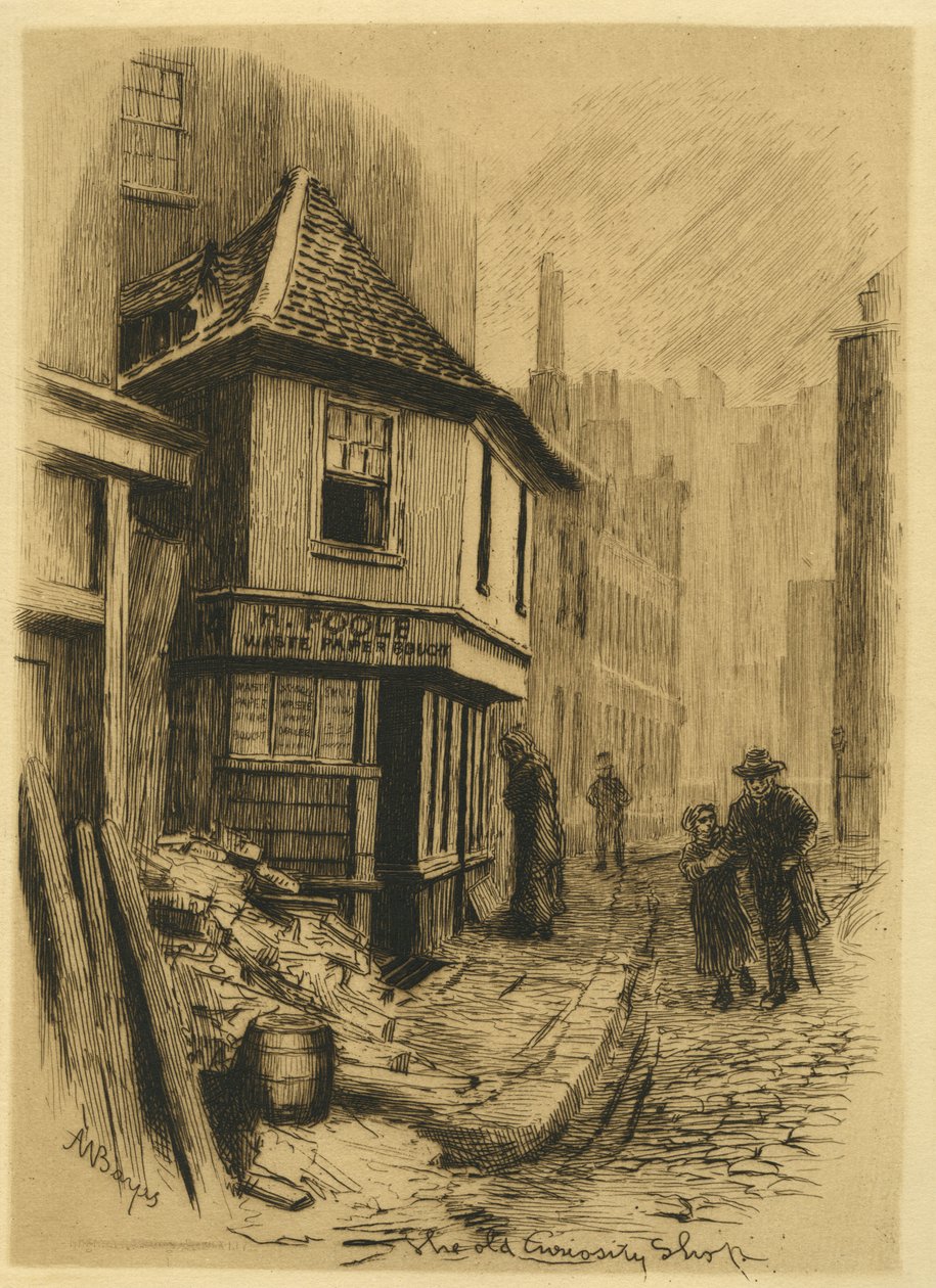 The Old Curiosity Shop, fra English Etchings, vol. V, pl. 5, 1885 av Alfred Walter Bayes