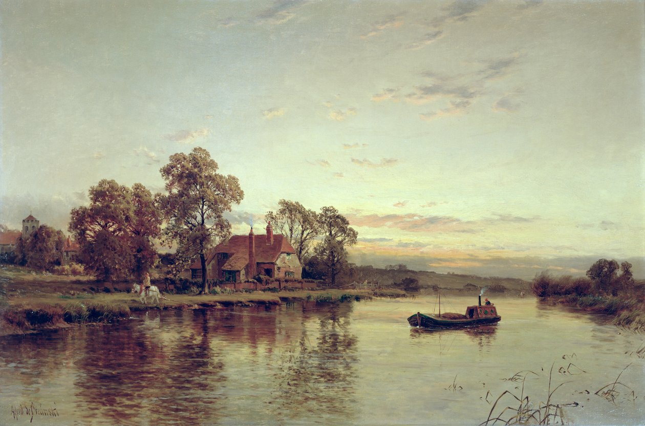 River Barge i Lewisham av Alfred de Breanski