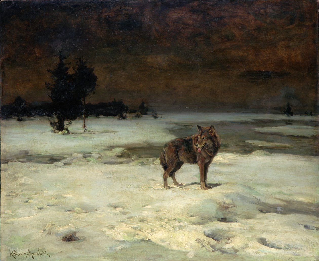 Fri og alene, ca. 1900 av Alfred von Wierusz Kowalski