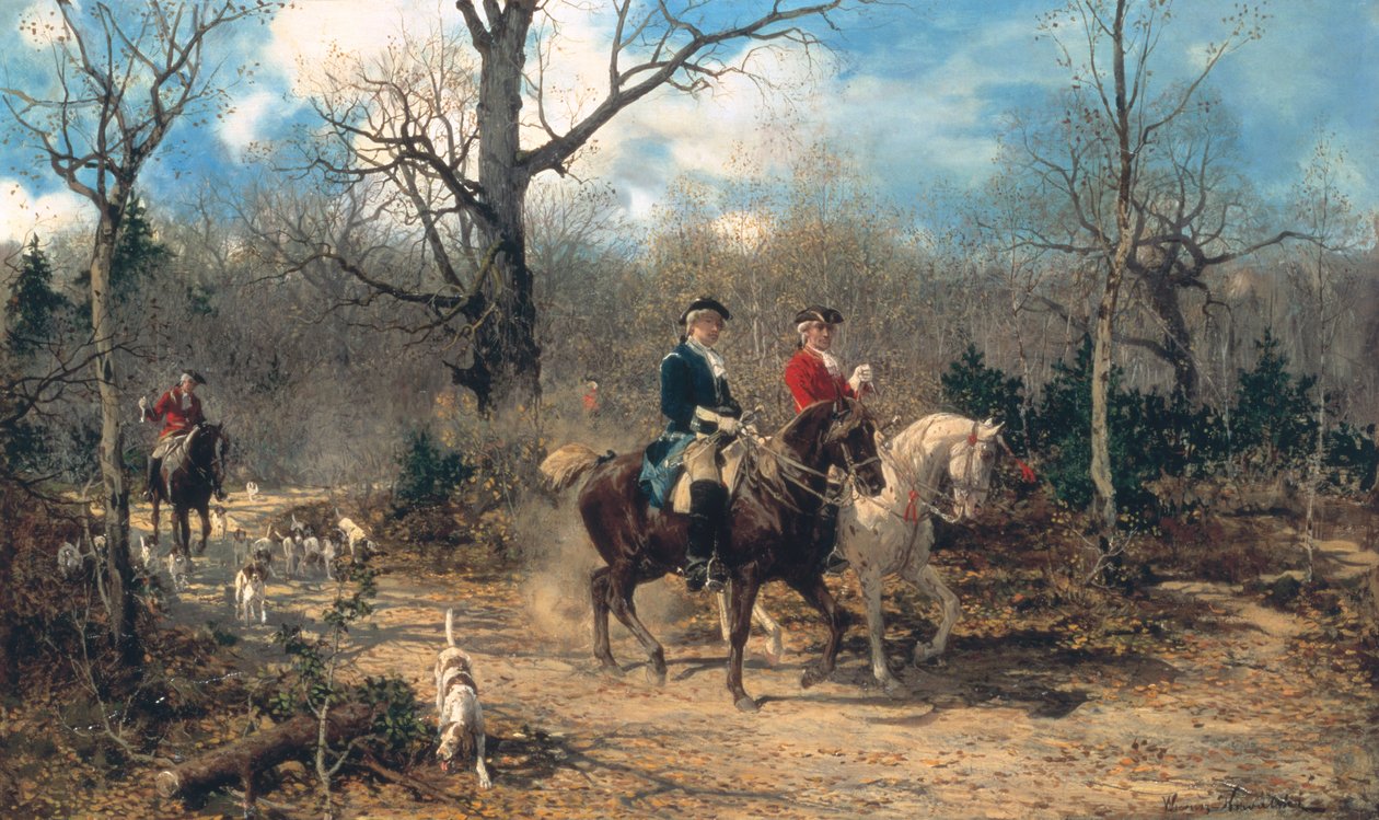 Høstrittet, ca.1875-80 av Alfred von Wierusz Kowalski