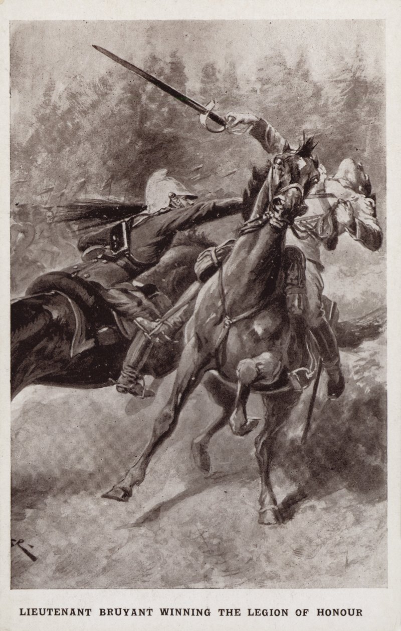 Løytnant Bruyant vinner Æreslegionen, første verdenskrig (lito) av Alfred (after) Pearse