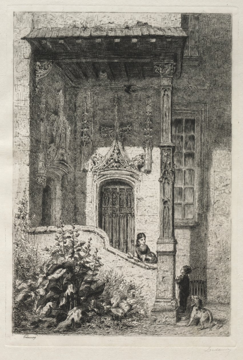 Hus kjent som den hvite dronningen, Rue St. Hippolyte av Alfred Alexandre Delauney