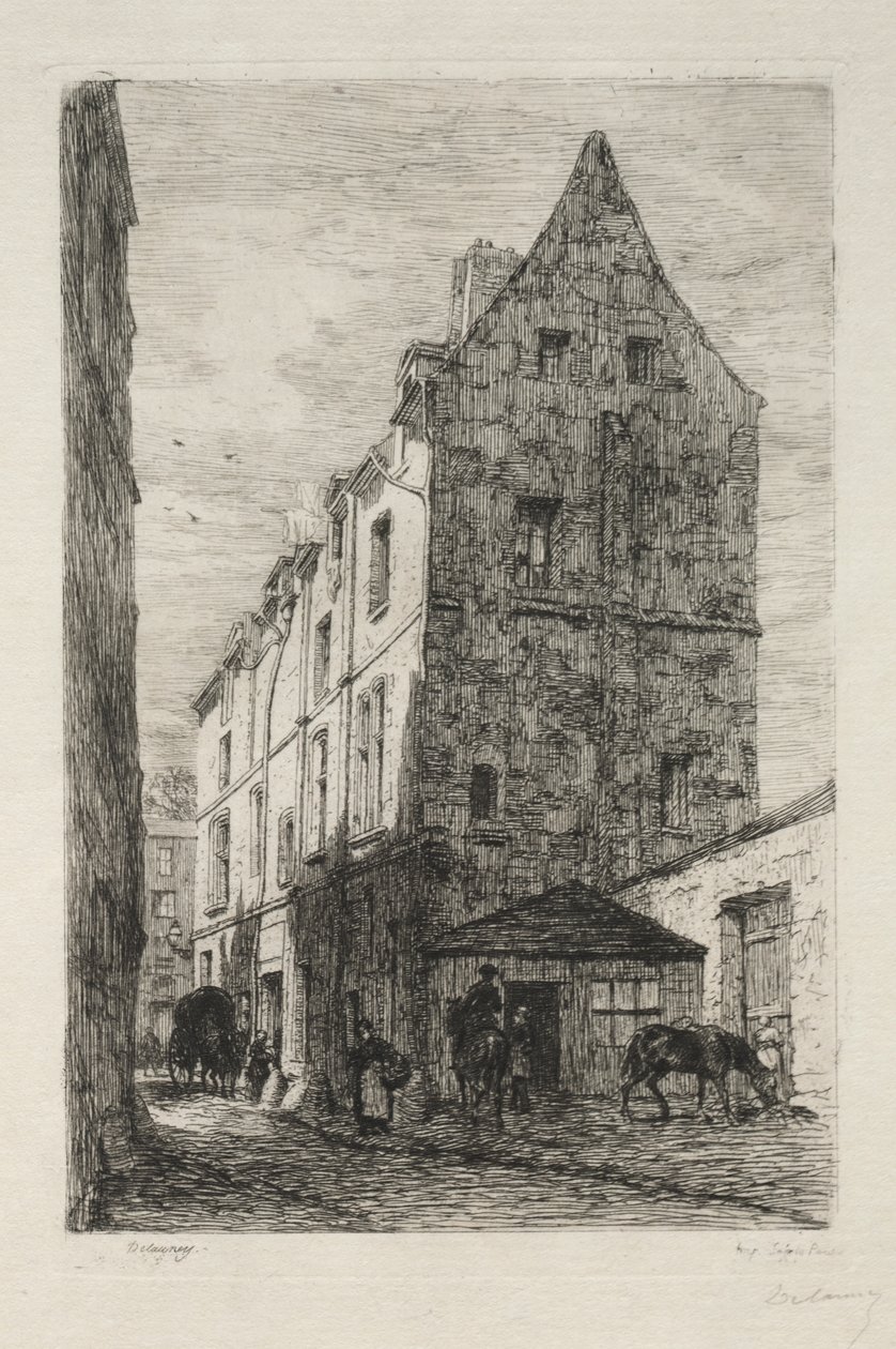 Hus kjent som den hvite dronningen, Rue de Marmousets av Alfred Alexandre Delauney