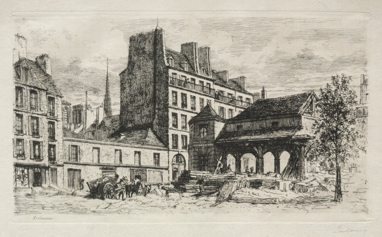 Kalvemarked i riving av Alfred Alexandre Delauney
