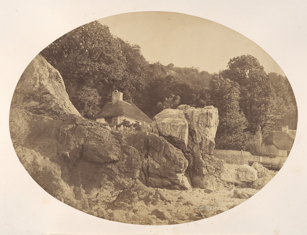 Babbacombe, fra stranden, 1857. av Alfred Batson