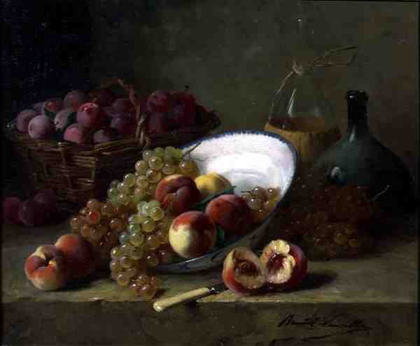 Kitchen Still Life (olje på lerret) av Alfred Brunel de Neuville
