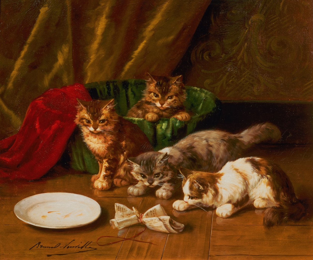 Papirmusen (olje på lerret) av Alfred Brunel de Neuville