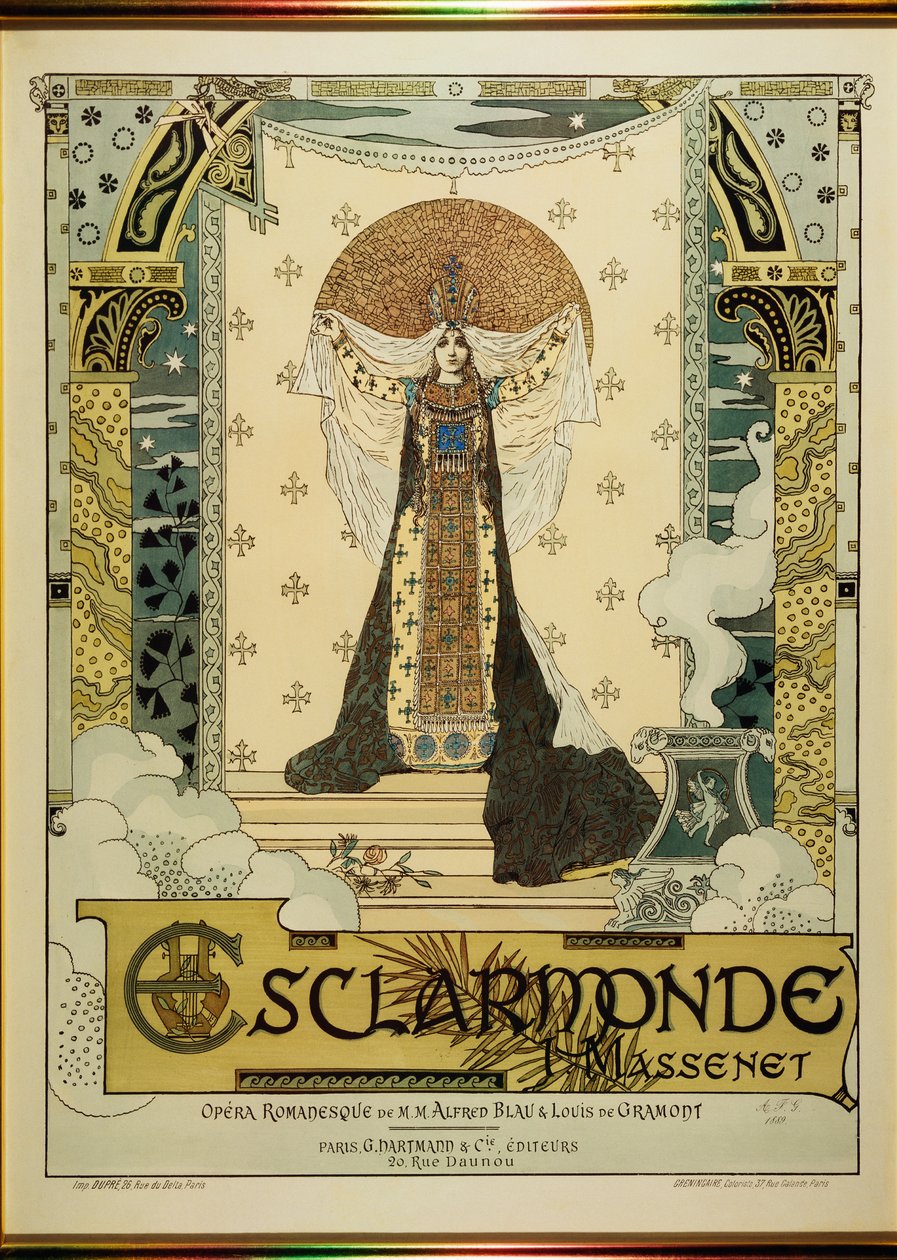 Esclarmonde, opera av Jules Massenet (12. mai 1842 - 13. august 1912) av Alfred Choubrac