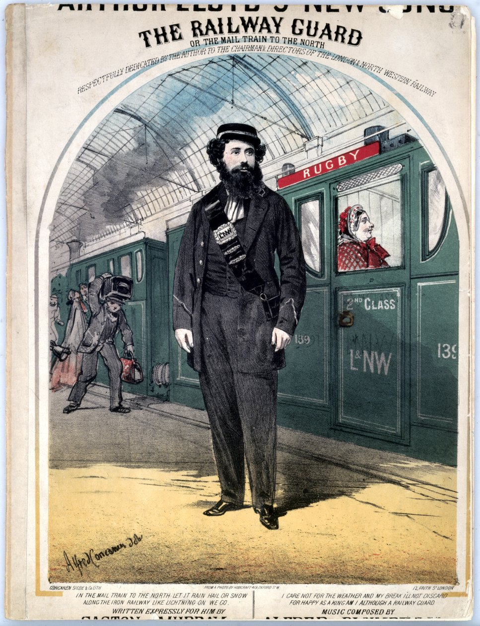 The Railway Guard, cover av notene til en populær viktoriansk sang av C. Ploughman, 1870 av Alfred Concanen