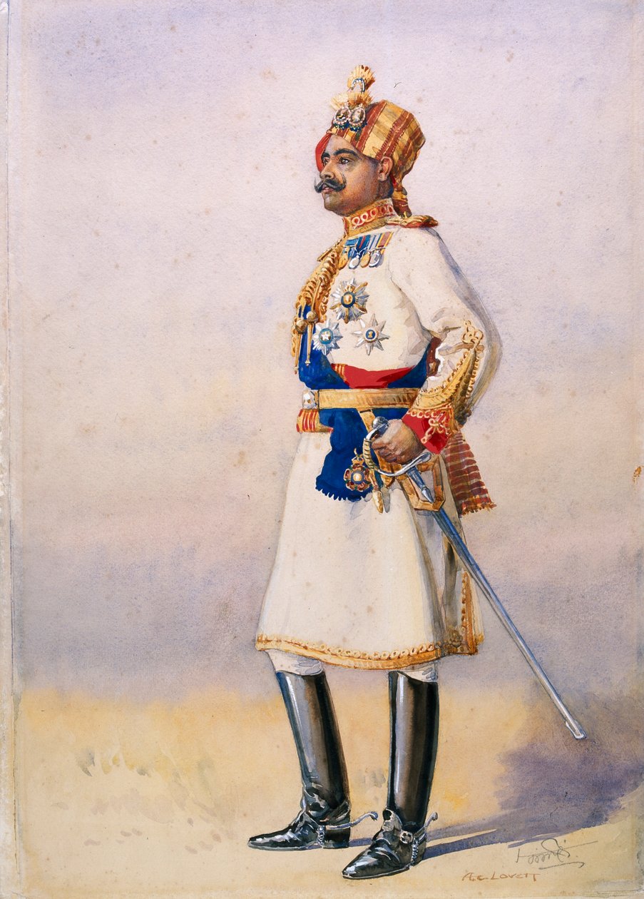 Ære oberst H.H. Maharaja Sir Ganja Singh, Bahadur fra Bikaner, illustrasjon for 