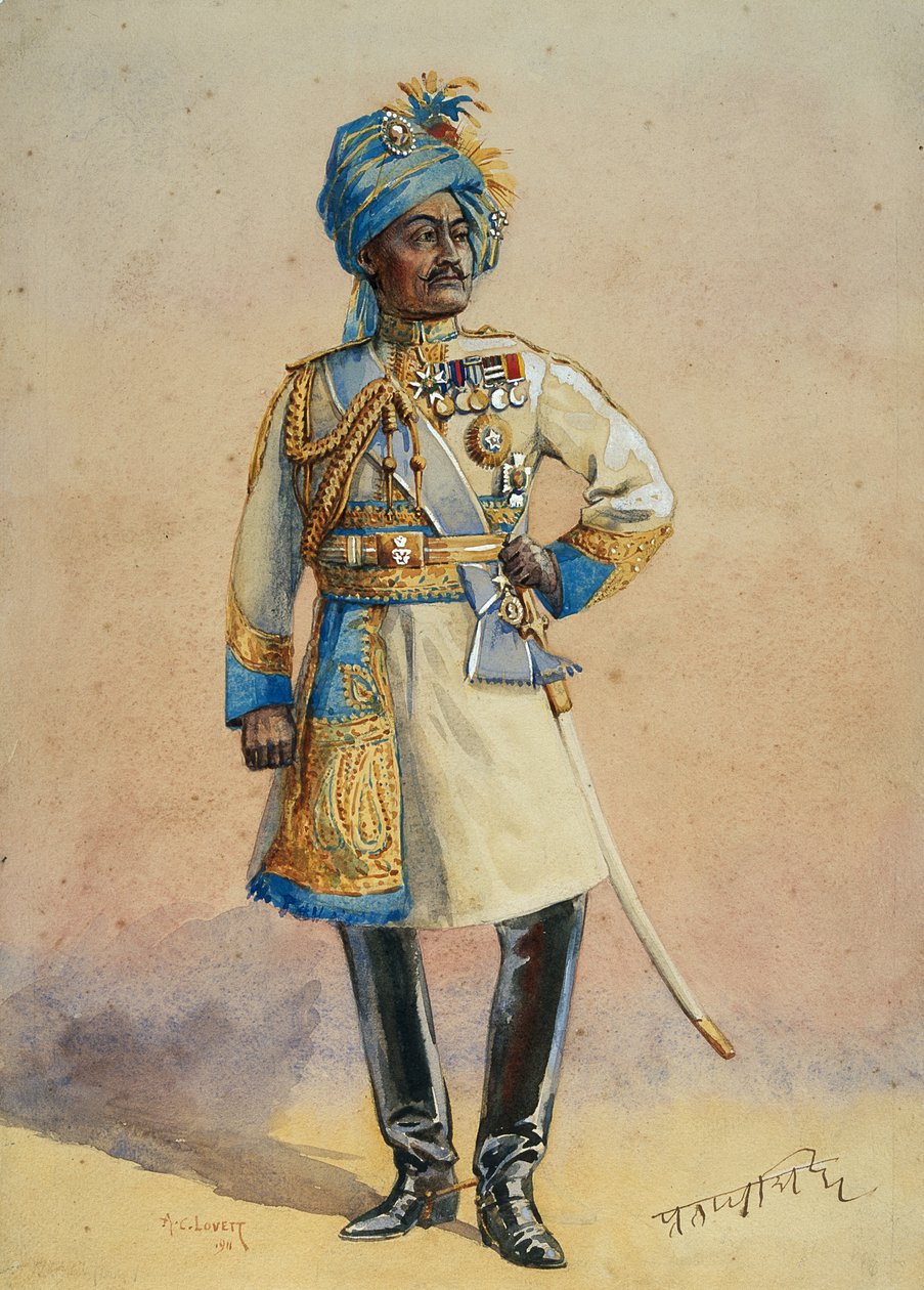 Honor generalmajor H.H. Maharaja Sir Pratap Singh Bahadur, illustrasjon for 