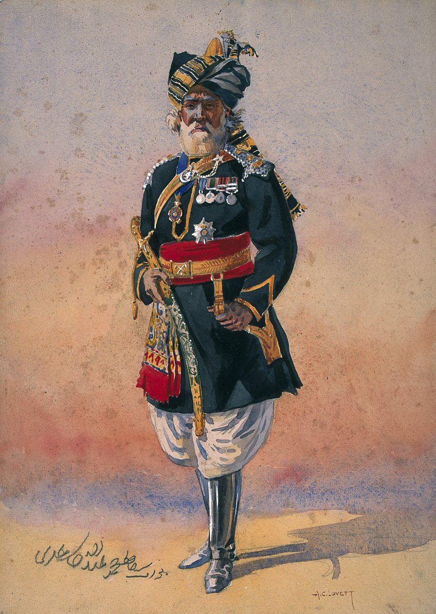 Honorary Native Commandment Nawab Sir Hafiz Muhammad Abdullah Khan, KCIE, illustrasjon for 