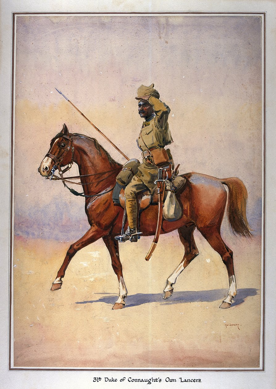 Soldat fra den 31. hertugen av Connaughts egen lanser, Daffadar, Dekhani Mahratta, illustrasjon for 