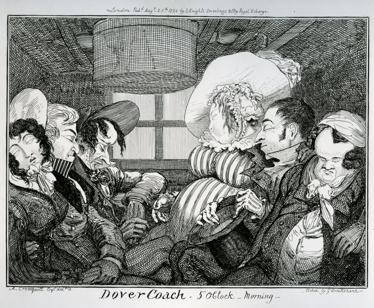 Dover Coach, 5 om morgenen, etset av George Cruikshank, 1826 av Alfred Crowquill