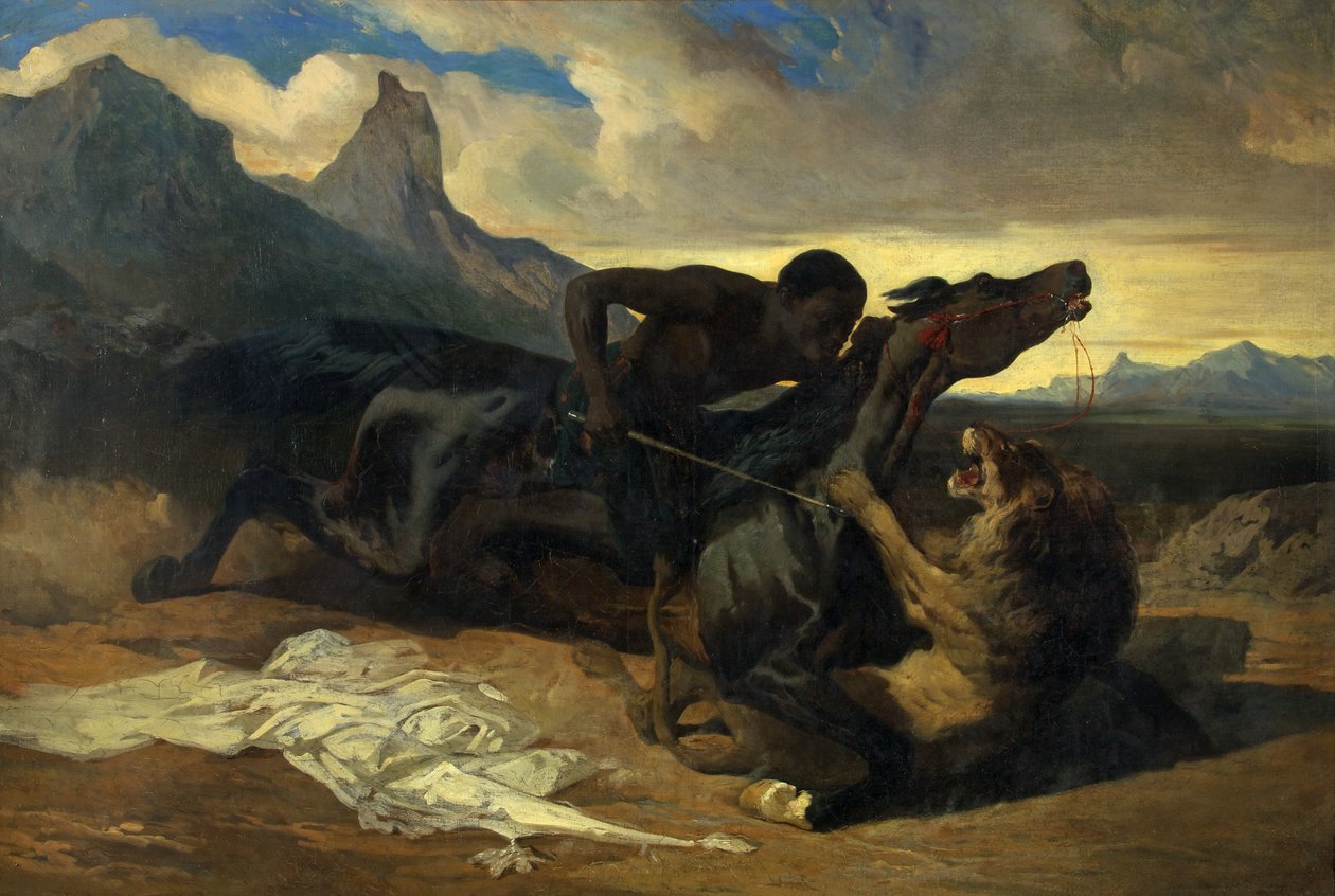 The Combat, ca. 1830-35 (olje på lerret) av Alfred Dedreux