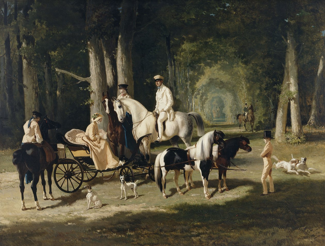 Monsieur og Madame Mosselman og deres døtre av Alfred Dedreux