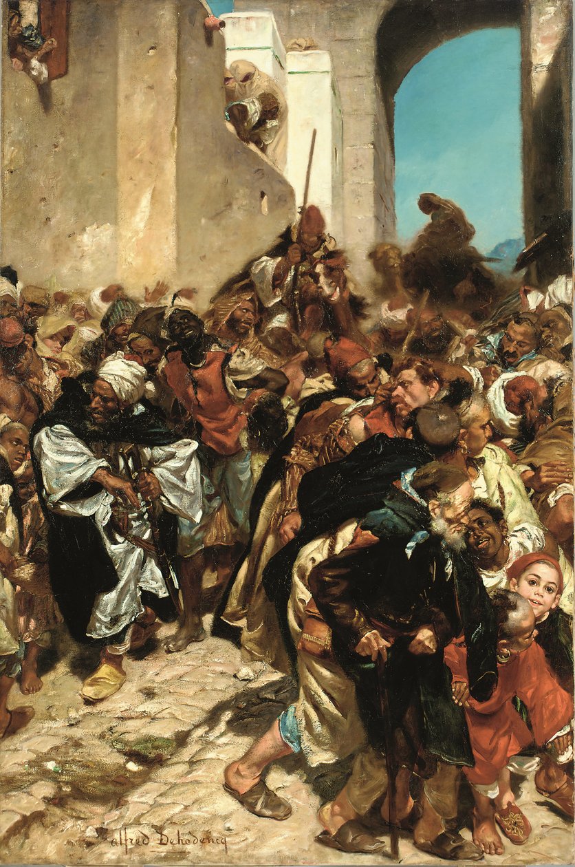 Marokkanske fanger (olje på lerret) av Alfred Dehodencq