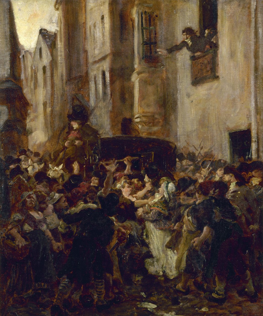 Arrestasjonen av Charlotte Corday, ca. 1853. av Alfred Dehodencq
