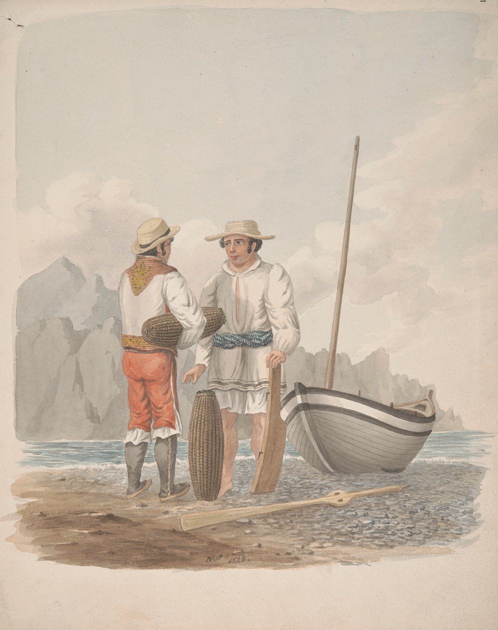 Båtmann og Medianero fra Garachics, Tenerife av Alfred Diston