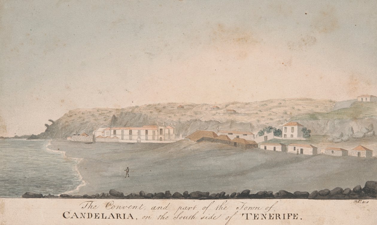 Klosteret og en del av byen Candelaria, på sørsiden av Tenerife av Alfred Diston