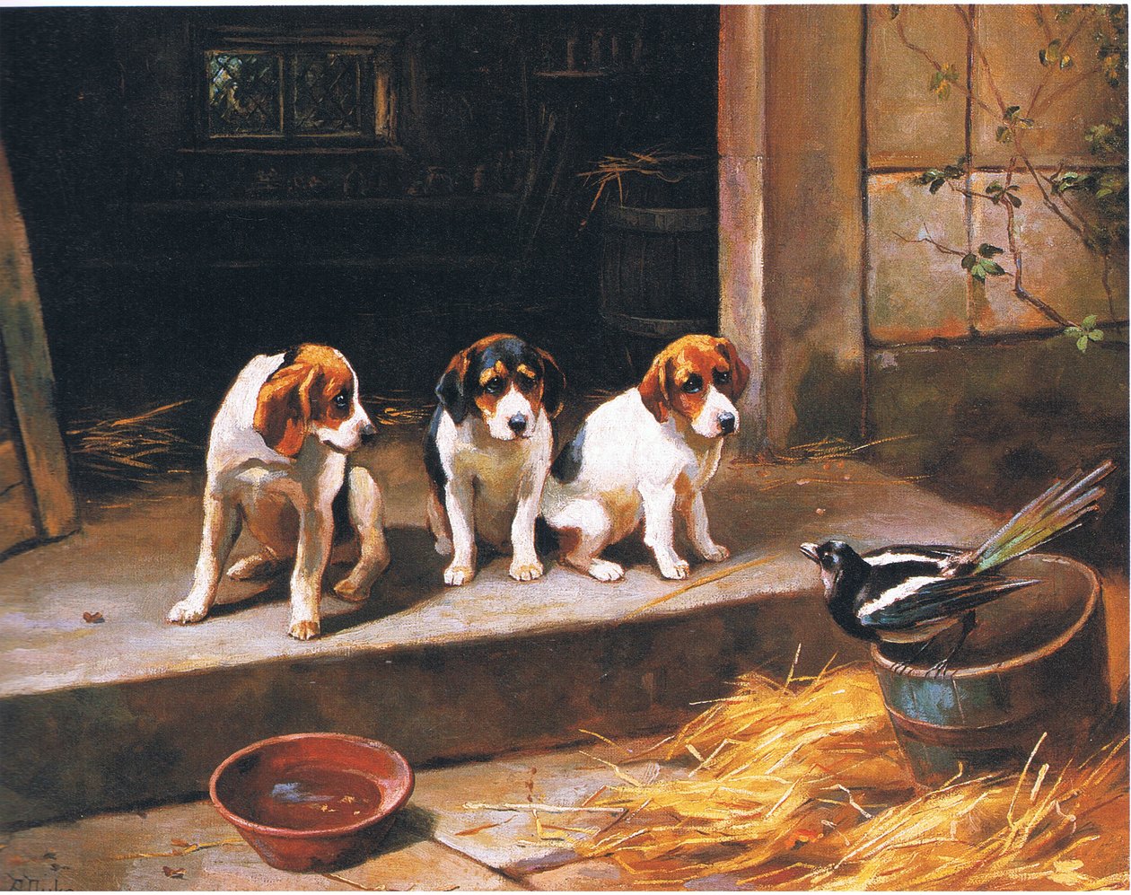 Den ubudne gjesten, fra magasin eller bokkilde ukjent (farge litho) av Alfred Duke