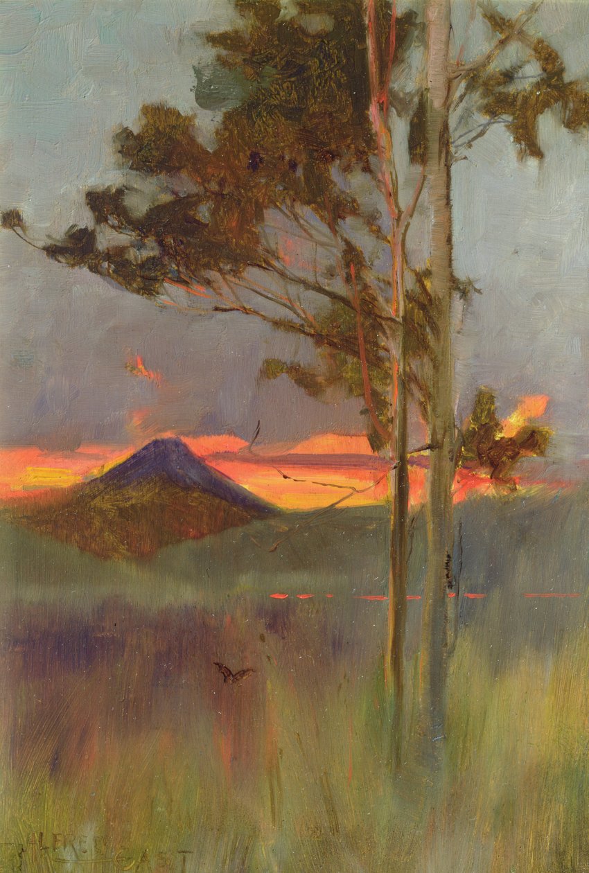 An Angry Night - Hakone Mountains, ca. 1889 (olje på panel) av Alfred East
