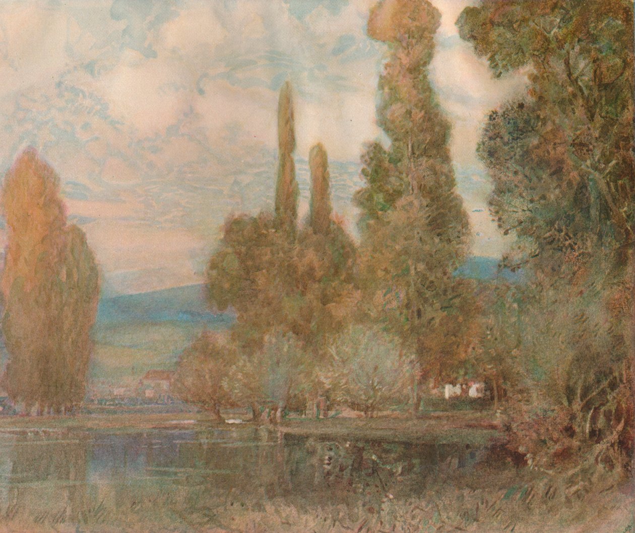 By the Edge of the Lake, 1800-tallet, 1911 av Alfred East