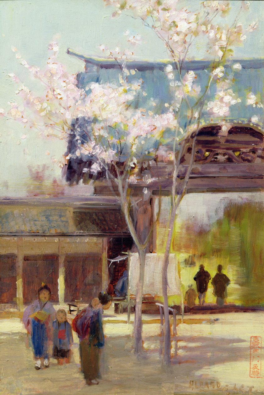 Cherry Trees at the Sammon, ca. 1889 (olje på panel) av Alfred East