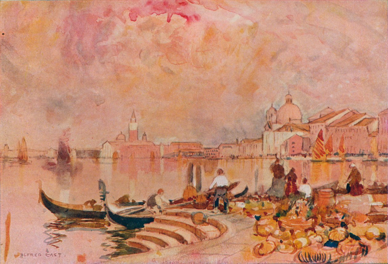 Evening Glow, Venezia, c1895 av Alfred East