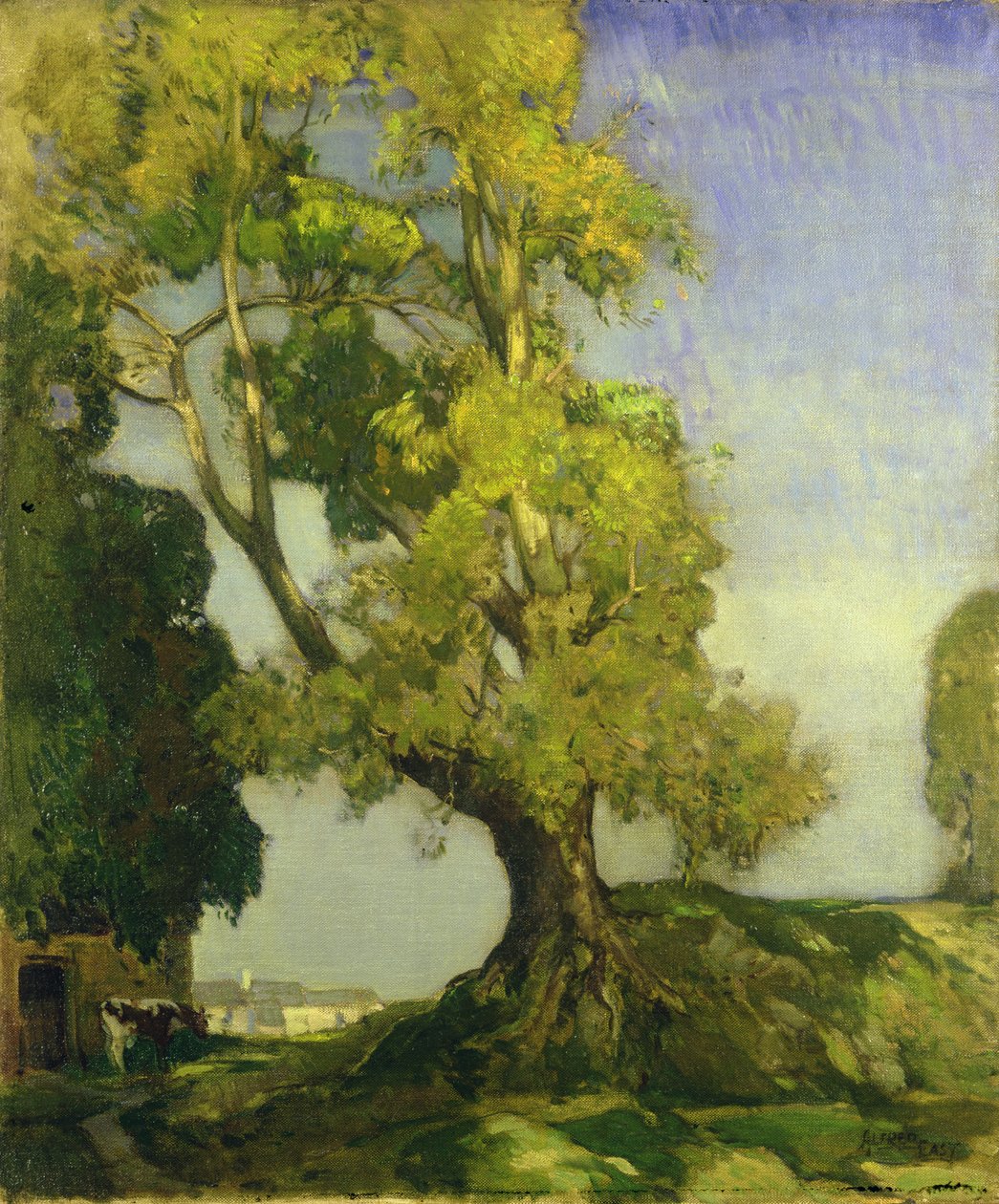 Sommerlandskap (olje på lerret) av Alfred East