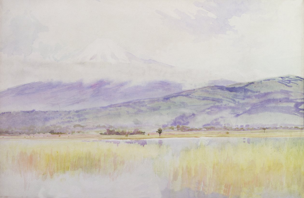 The Fuji-San, ca. 1889 (akvarell på papir) av Alfred East