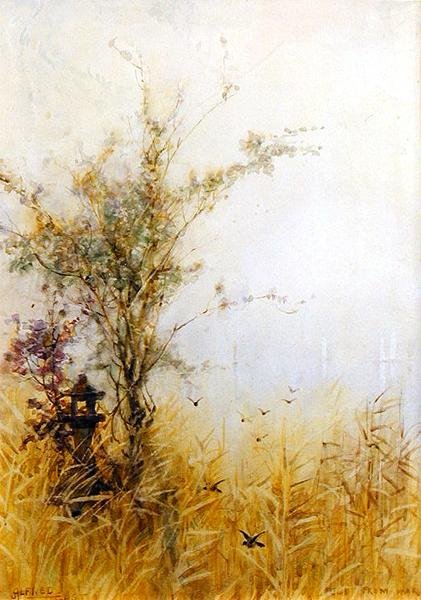 The Fuji-san, Early Morning, ca. 1889 (akvarell på papir) av Alfred East