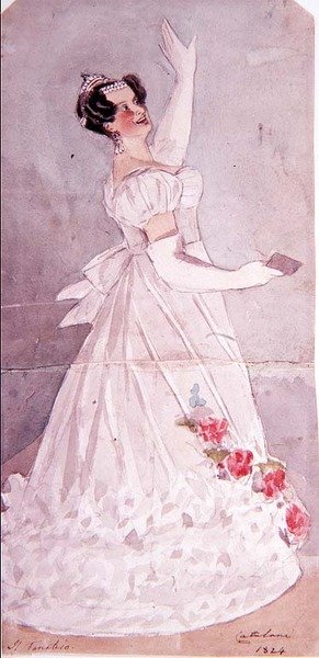Angelica Catalani (1780–1845) i Il Fanatico, 1824 (wc) av Alfred Edward Chalon
