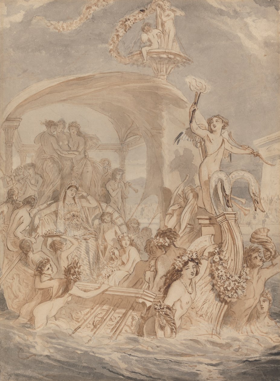Cleopatra på Cydnus for å møte Antony av Alfred Edward Chalon