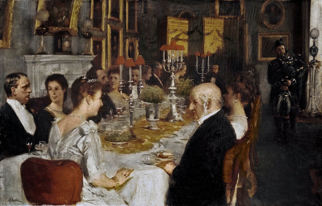 Middag på Haddo House av Alfred Edward Emslie