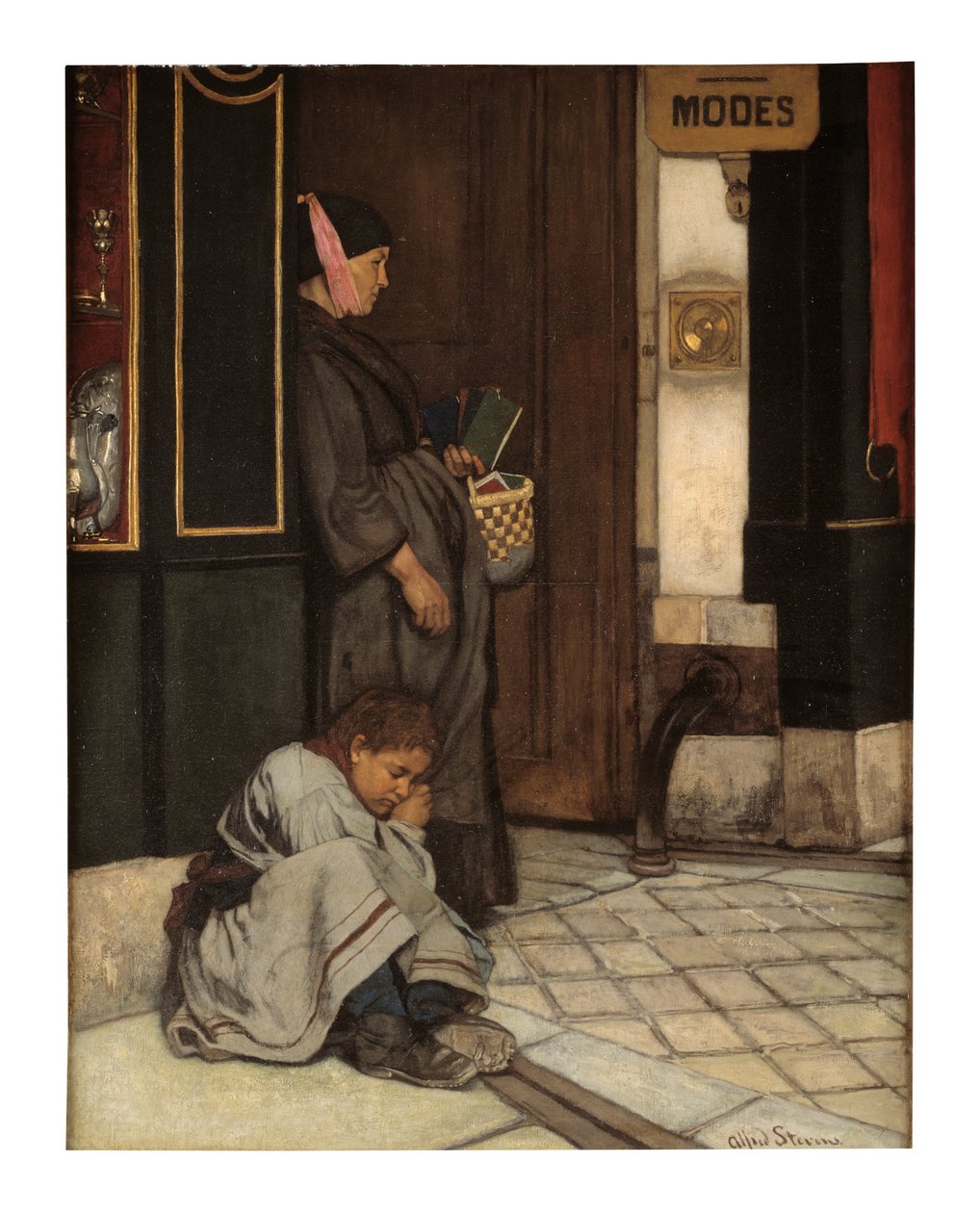 Tigging tolerert (olje på lerret) av Alfred Emile Stevens