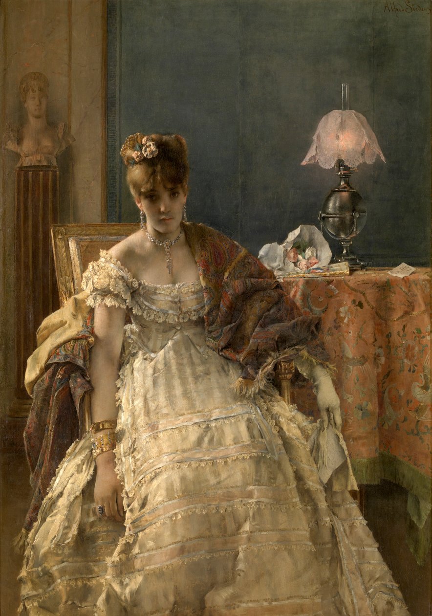 Desperat (olje på panel) av Alfred Emile Stevens