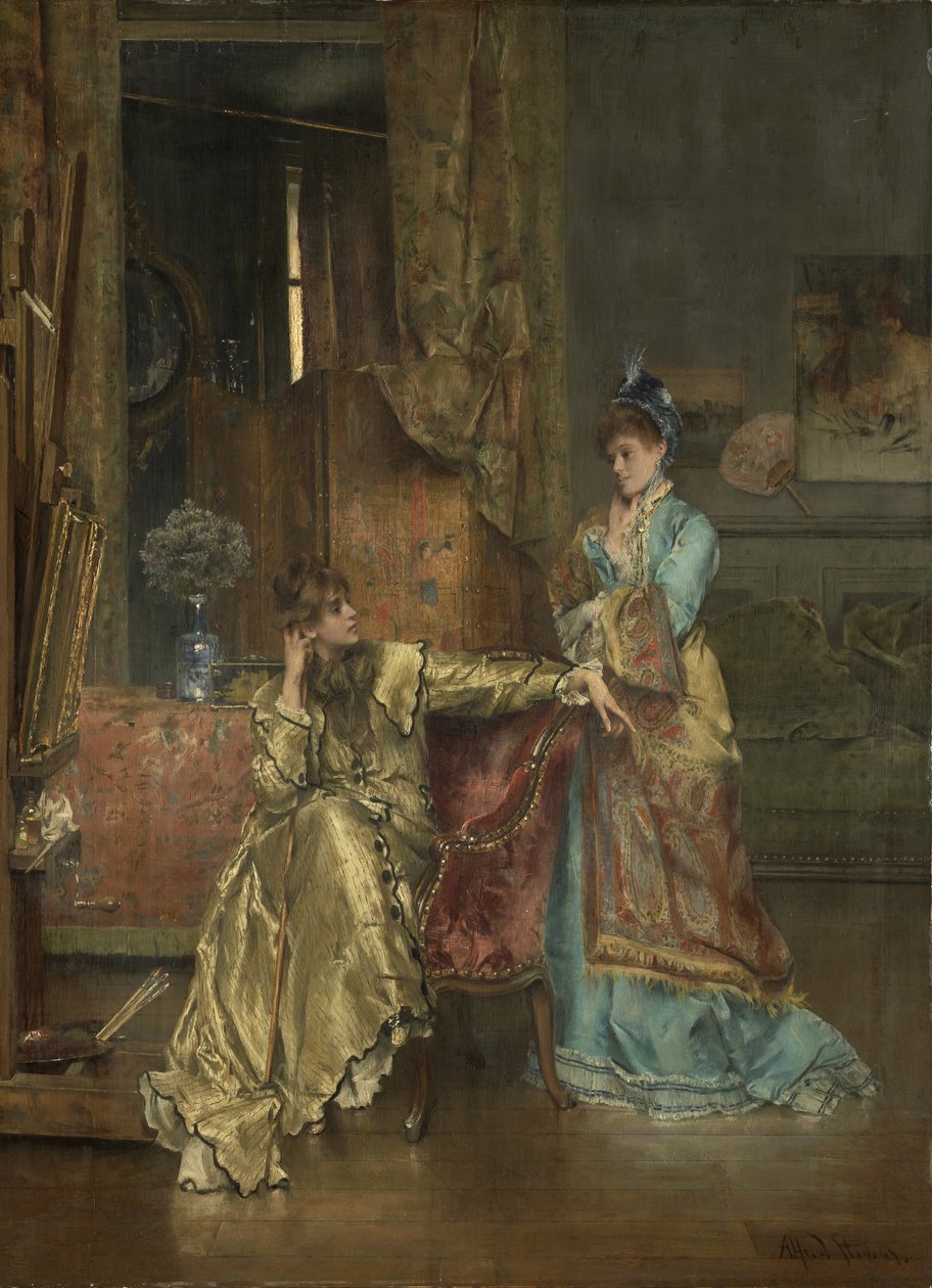 Besøket, ca. 1870 av Alfred Emile Stevens