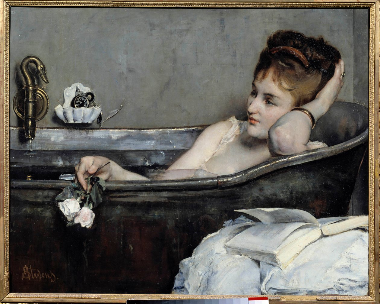 Badet eller kvinnen i badekaret eller badekaret Maleri av Alfred Stevens (1823-1906) 1867 Søn. 0,74x0,93 m Paris, musee d
