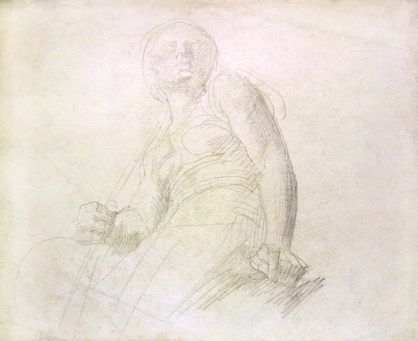 Studie av en figur, ca. 1850 (blyant på papir) av Alfred George Stevens